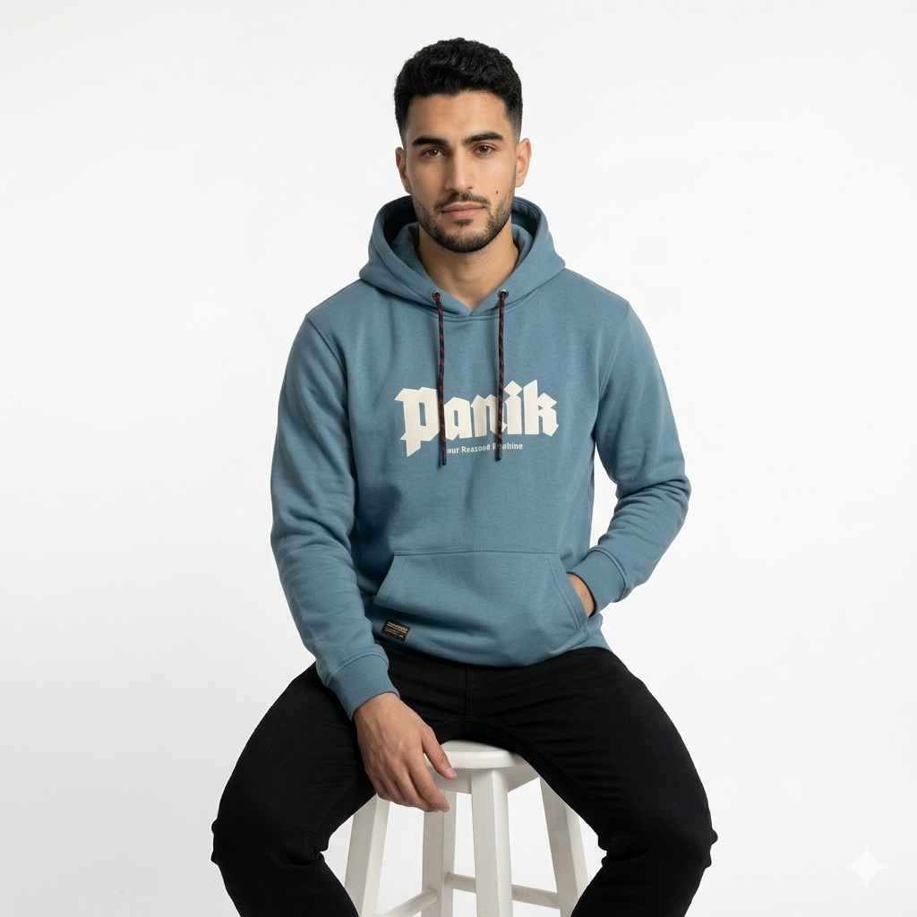sweat-shirt à capuche bleu
